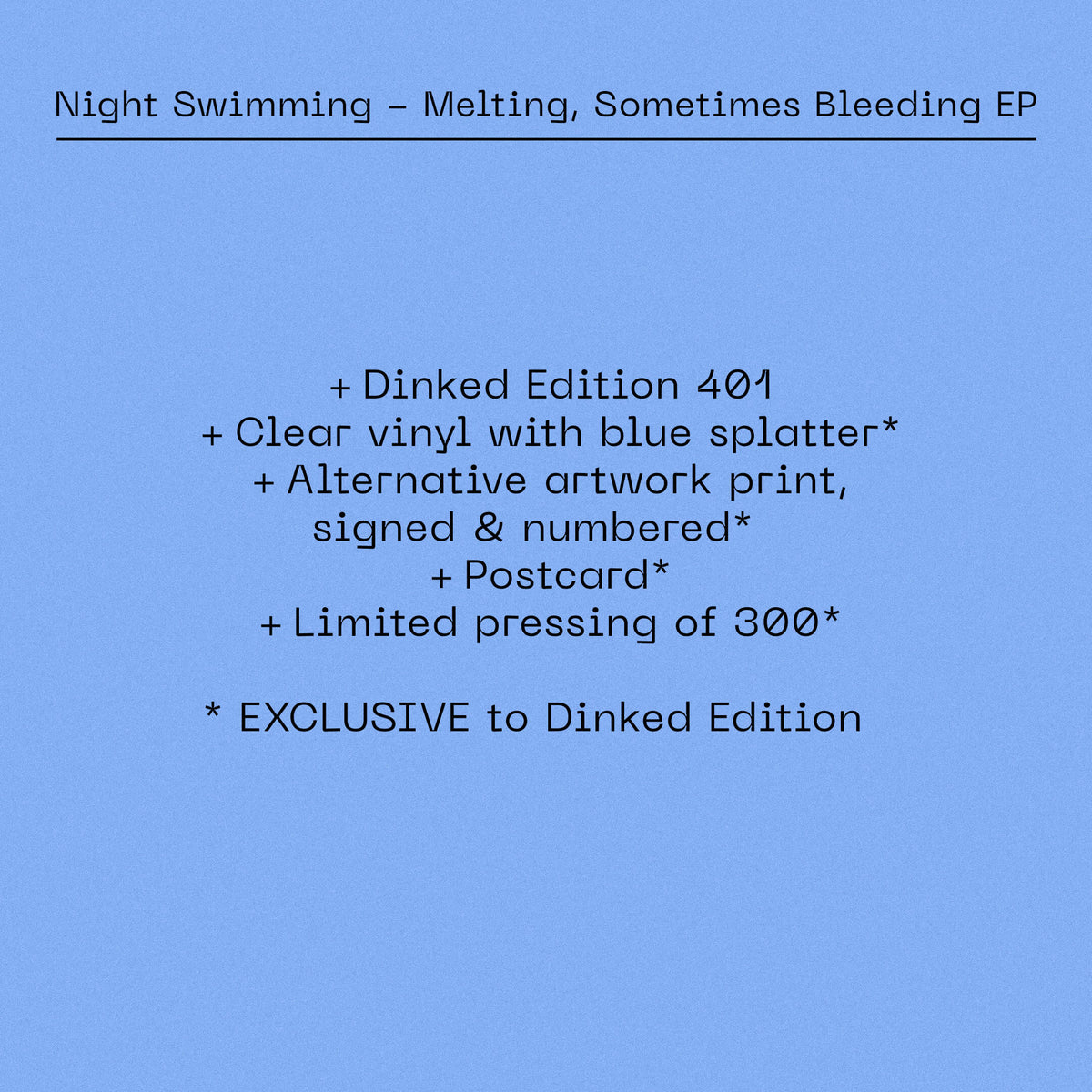 Night Swimming - Melting, Sometimes Bleeding (Dinked Edition Vinyl EP)