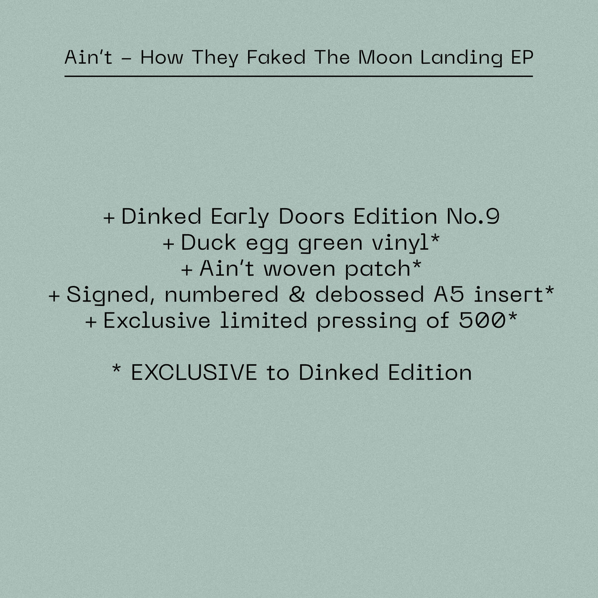 Ain’t - How They Faked The Moon Landing (Dinked Edition Vinyl EP)
