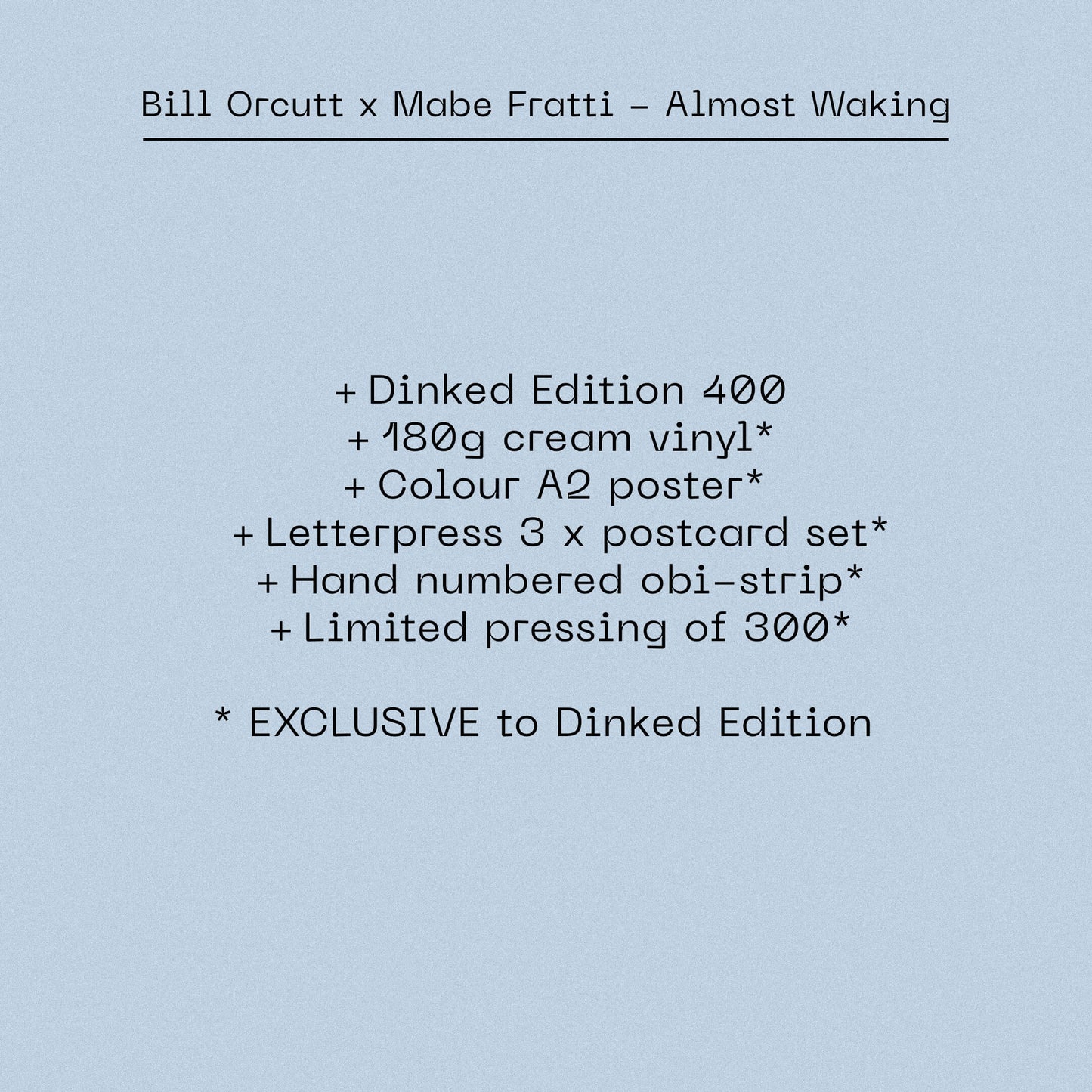 Bill Orcutt & Mabe Fratti - Almost Waking (Dinked Edition Vinyl)