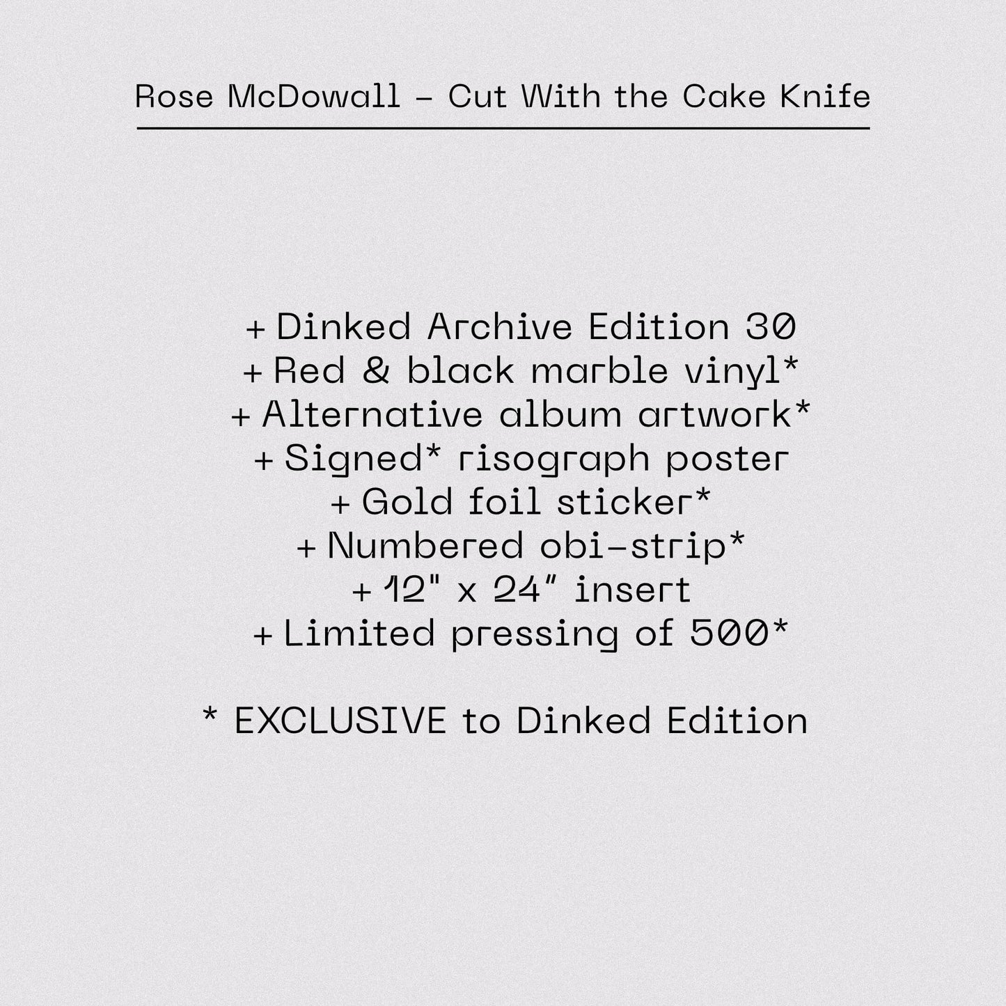 Rose McDowall - Cut With The Cake Knife (Dinked Archive Edition Vinyl)