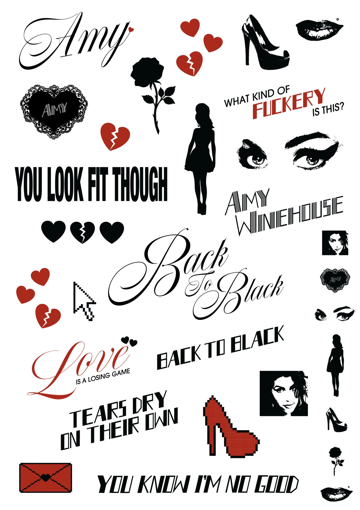 Amy Winehouse - Back To Black 20 (3xLP Deluxe Clear Vinyl) + A5 temporary tattoo sheet