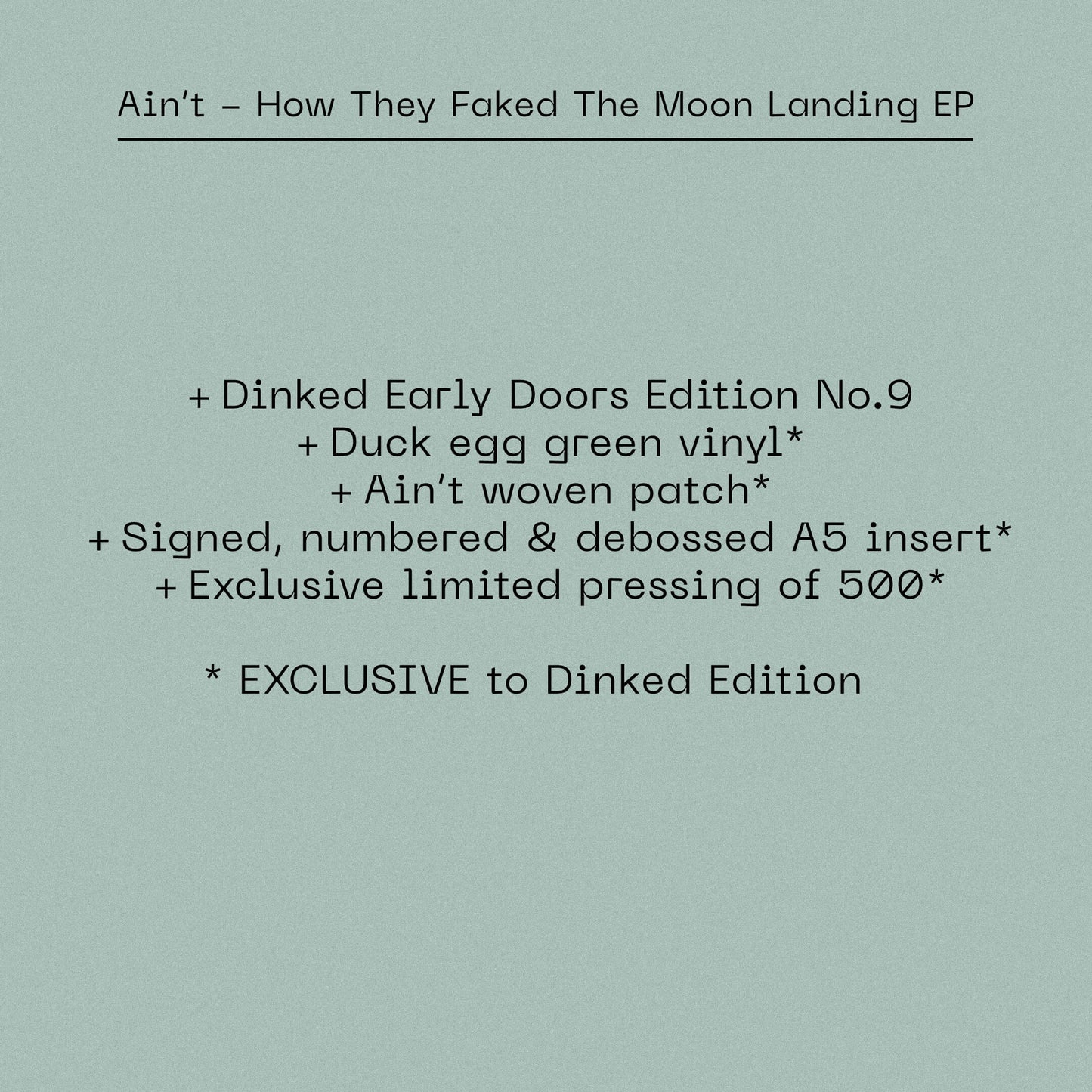 Ain’t - How They Faked The Moon Landing (Dinked Edition Vinyl EP)