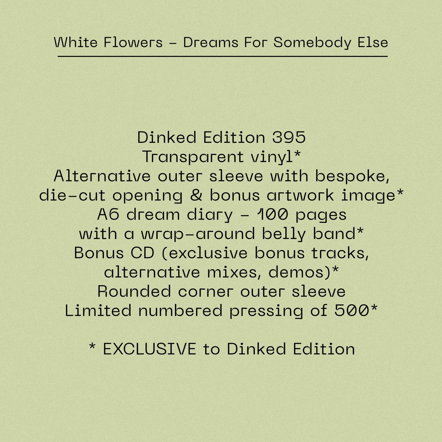 White Flowers - Dreams For Somebody Else (Dinked Edition Vinyl)